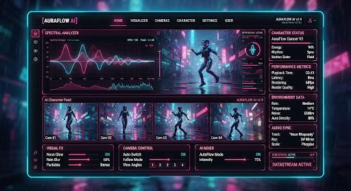 AI dashboard with spectral analyzer